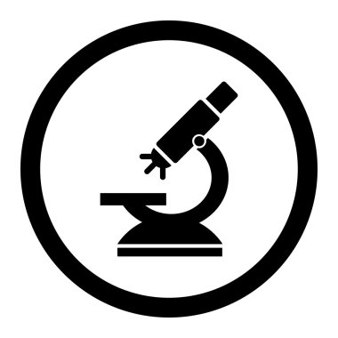 Labs mikroskop yuvarlak vektör simgesi