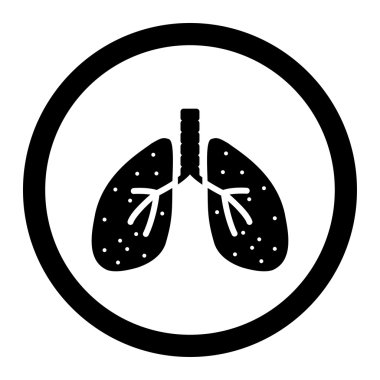 Akciğerler yuvarlak vektör simgesi