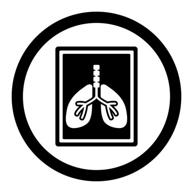 Akciğer röntgeni fotoğraf yuvarlak vektör simgesi