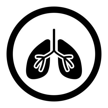 Akciğerler daire içinde vektör simgesi