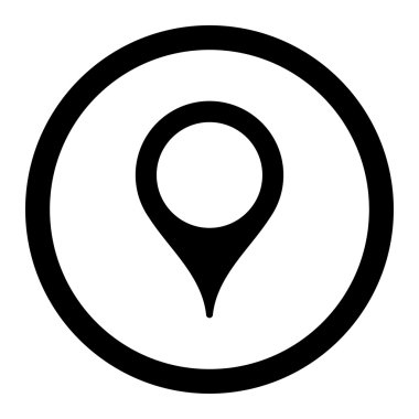 Harita işareti vektör simgesi daire