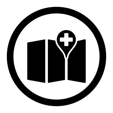 Medical Map Circled Vector Icon