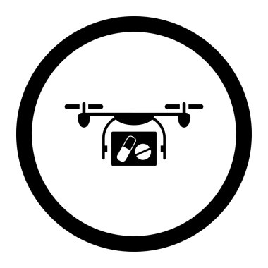 Medical Drone Circled Vector Icon