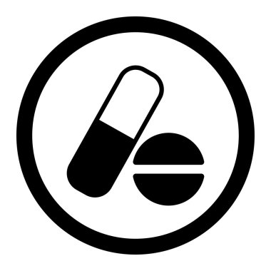 İlaç yuvarlak vektör simgesi