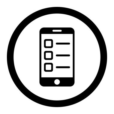 Mobil listesi daire içinde vektör simgesi