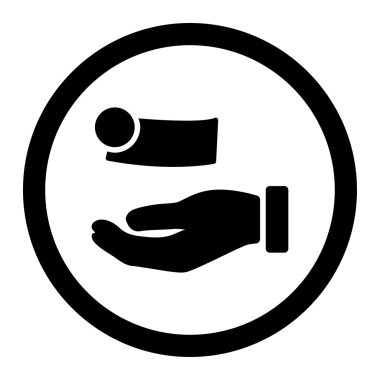 Para ödeme yuvarlak vektör simgesi