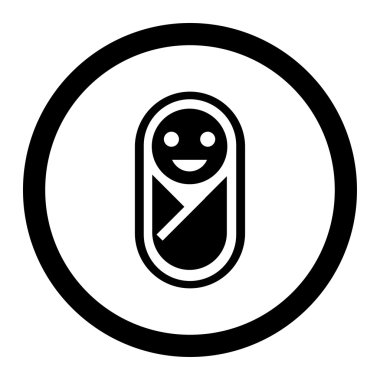 Yeni doğan yuvarlak vektör simgesi