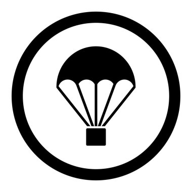 Paraşüt yuvarlak vektör simgesi