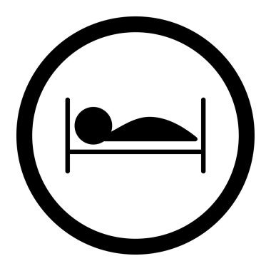 Sickness Bed Circled Vector Icon