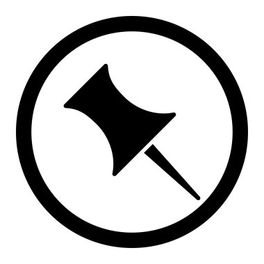 PIN yuvarlak vektör simgesi