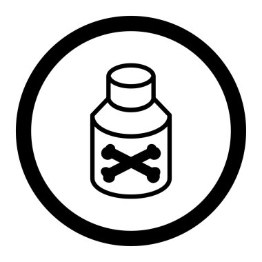 Zehir konteyner yuvarlak vektör simgesi