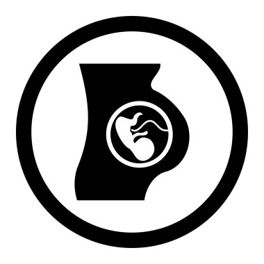 Hamile kadının yuvarlak vektör simgesi