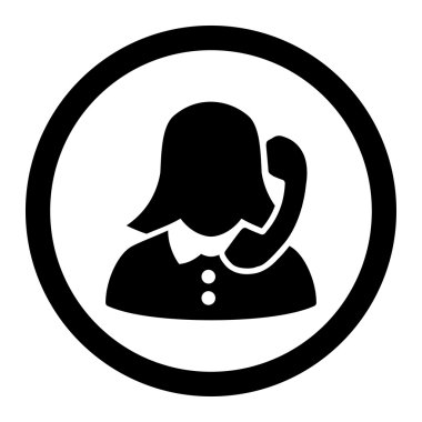 Resepsiyonist yuvarlak vektör simgesi