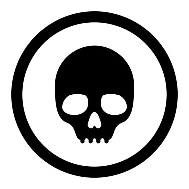 Kafatası yuvarlak vektör simgesi