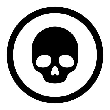 Kafatası yuvarlak vektör simgesi