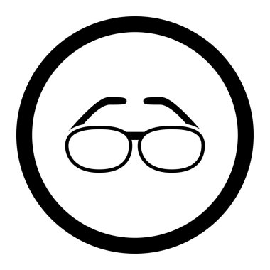 Gözlük yuvarlak vektör simgesi