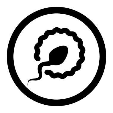 Sperm penetrasyon daire içinde vektör simgesi