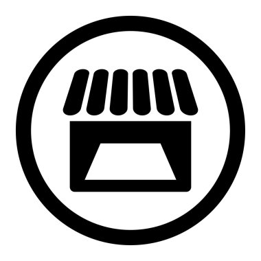 Mağaza daire içinde vektör simgesi