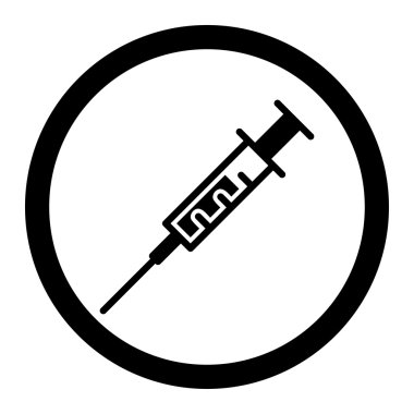 Şırınga yuvarlak vektör simgesi