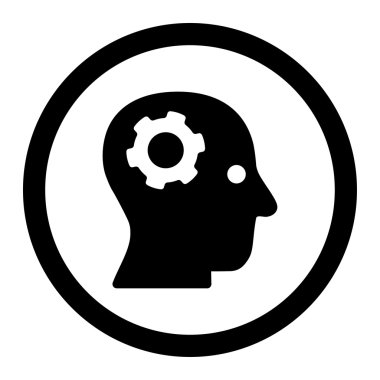 Düşünme yuvarlak vektör simgesi