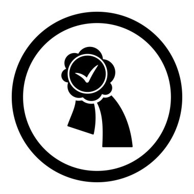 Doğrulama mühür vektör simge yuvarlak