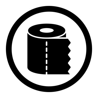 Water Closet Paper Roll Circled Vector Icon