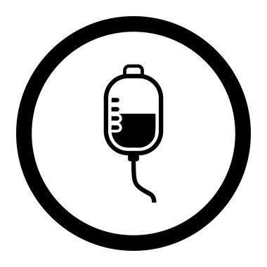 Terapi damlalık yuvarlak vektör simgesi