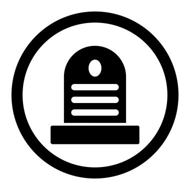 Mezar taşı yuvarlak vektör simgesi