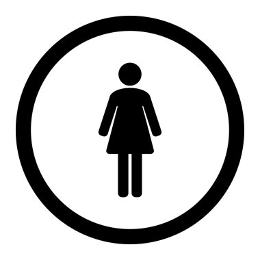 Kadın yuvarlak vektör simgesi