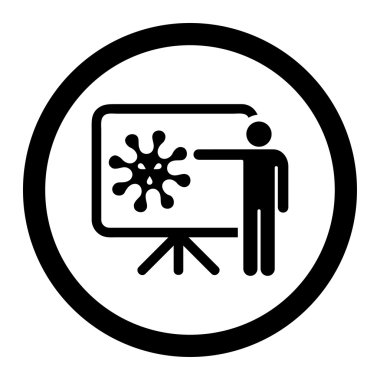 Virüs rapor vektör simge yuvarlak