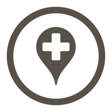 Tıbbi harita işaretleyici yuvarlak vektör simgesi