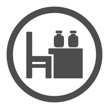 Eczacı kılavuz daire içinde vektör simgesi