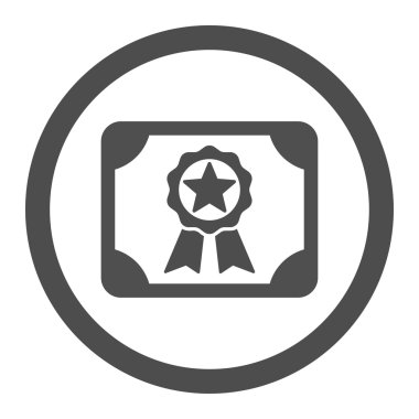 Ödül sertifika yuvarlak vektör simgesi