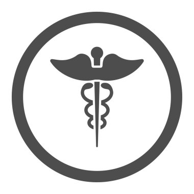 Caduceus yuvarlak vektör simgesi