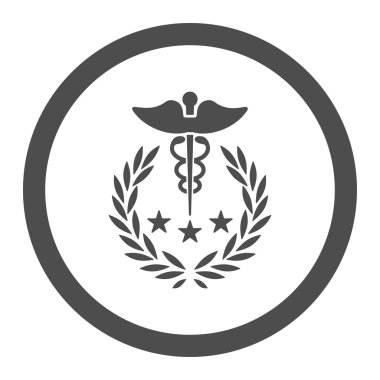 Caduceus Logo daire içinde vektör simge