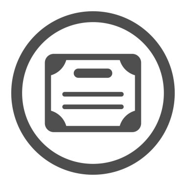 Sertifika yuvarlak vektör simgesi