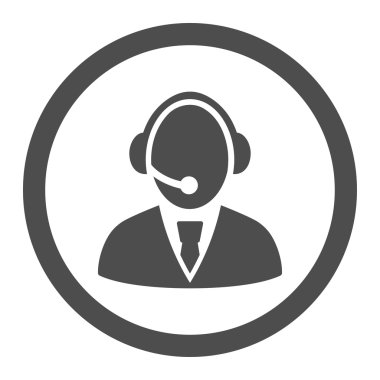 Çağrı Merkezi çalışan yuvarlak vektör simgesi