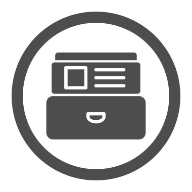 Dizin kutusunda daire içinde vektör simgesi