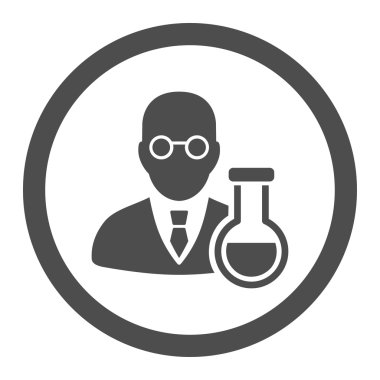 Kimyager yuvarlak vektör simgesi