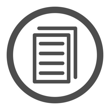 Kopya belge daire içinde vektör simgesi