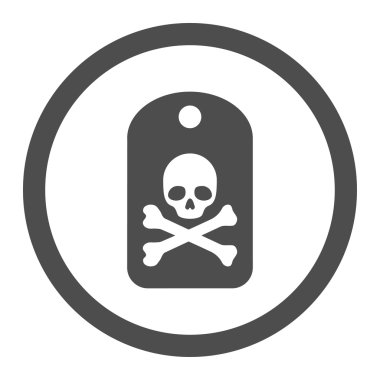 Ölümlü etiket daire içinde vektör simgesi