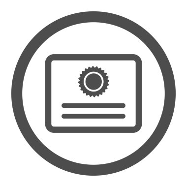 Sertifika yuvarlak vektör simgesi