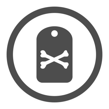 Ölümlü etiketi daire içinde vektör simgesi