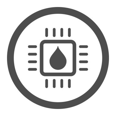 Drop Analysis Chip Circled Vector Icon