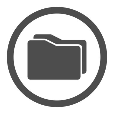 Klasörleri daire içinde vektör simgesi