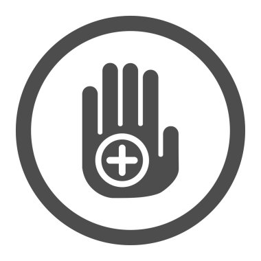 El tıbbi işaret yuvarlak vektör simgesi