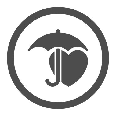 Kalp koruma yuvarlak vektör simgesi