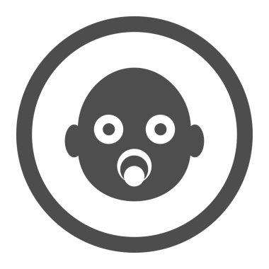 Bebek kafa yuvarlak vektör simgesi