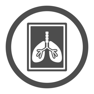 Akciğer röntgeni fotoğraf vektör simgesi daire