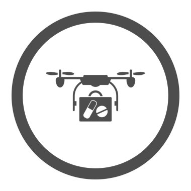 Medical Copter Shipping Rounded Vector Icon